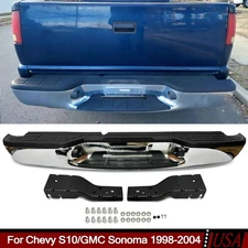 Rear Step Bumper Assembly Chrome Fits Chevy S10 GMC Sonoma Fleetside 1998-2004
