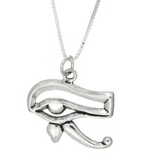 Sterling Silver Eye of Horus Ancient Egyptian Symbol Protection Charm Necklace