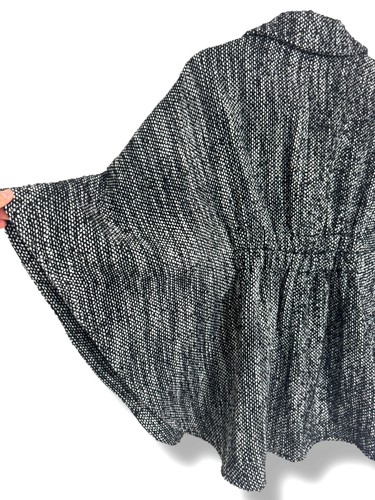 Black & White Kerbkragen Wollmischung Cape Mantel Gr. S gefüttert Jacke Poncho - Bild 5 von 13