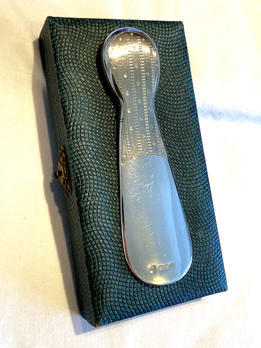 Antique 1909 Hallmarked Silver Masonic Shoe Horn by Drew & Sons For F.F. London