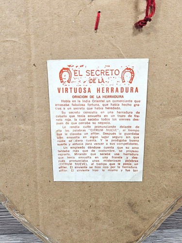 Our Father Lord Jesuse The Secret of the Virtuous Heart Horseshoe Prayer Amulet - Picture 8 of 9