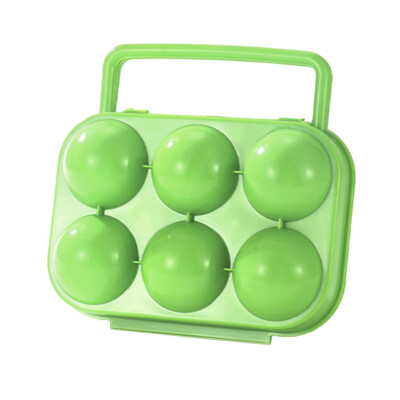 6-Grid Camping Egg Box Shockproof Portable Egg Container Keep Fresh Case (Green)
