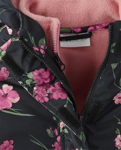 !WOW! NWT The Children's Place 5/6 Floral 3 in 1 Winter Jacket & Ski Gloves Set - Picture 4 of 7