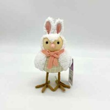 Target Spritz Fuzzy White Easter Bunny Bird Tuft w/ Pink Bow Featherly Friends