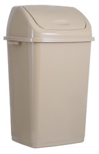 Superio Large Kitchen Trash Can 13 Gallon Beige Swing Top Trash Can with Lid