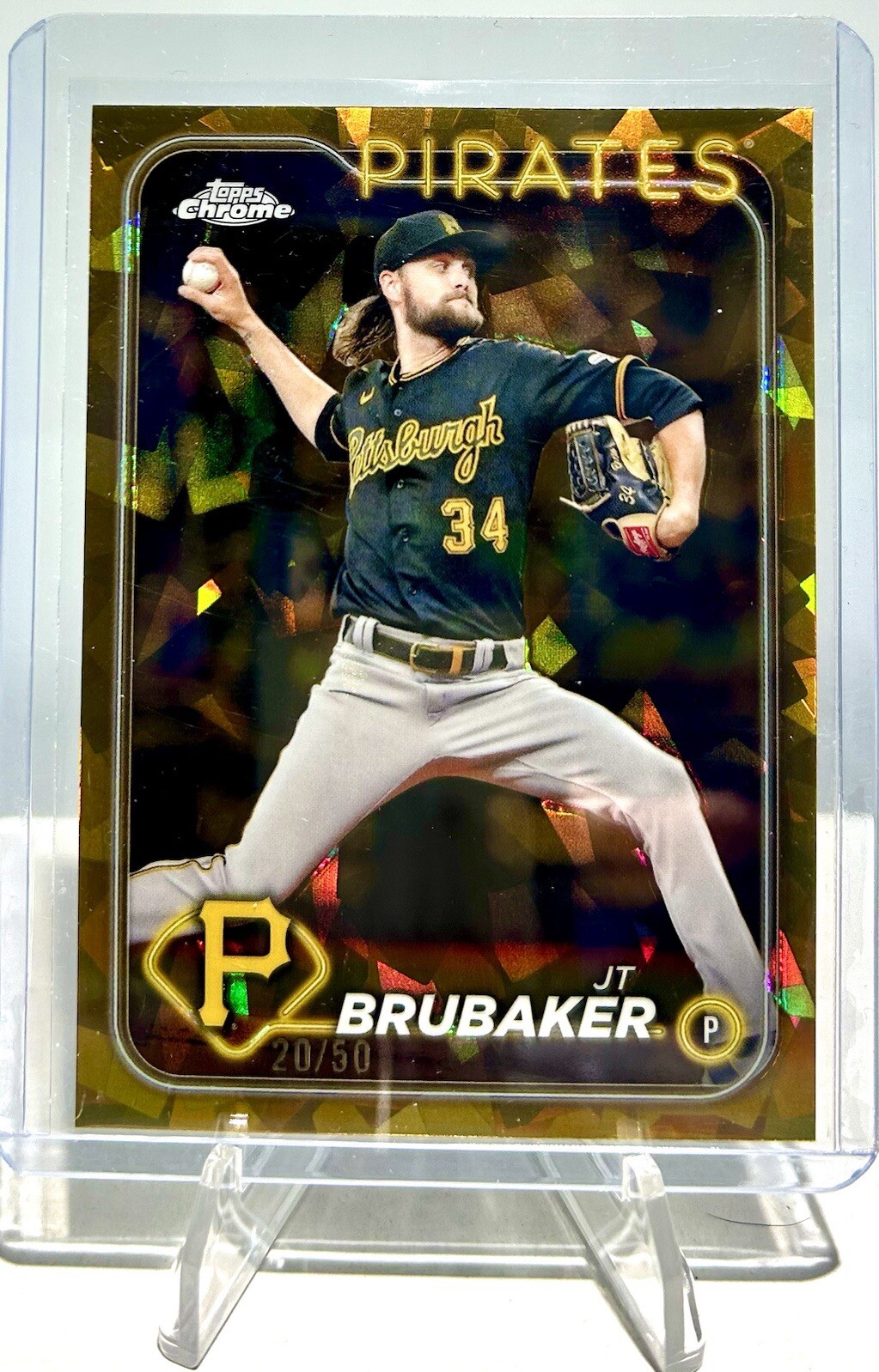 2024 Topps Chrome Sapphire JT Brubaker Gold /50 Color Match Parallel