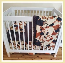 Pony Print Cowboy Style Baby Bedding Western Crib Bedding Set