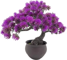 Artificial Plants Artificial Bonsai Juniper Tree Potted Faux Japanese Pine Bonsa