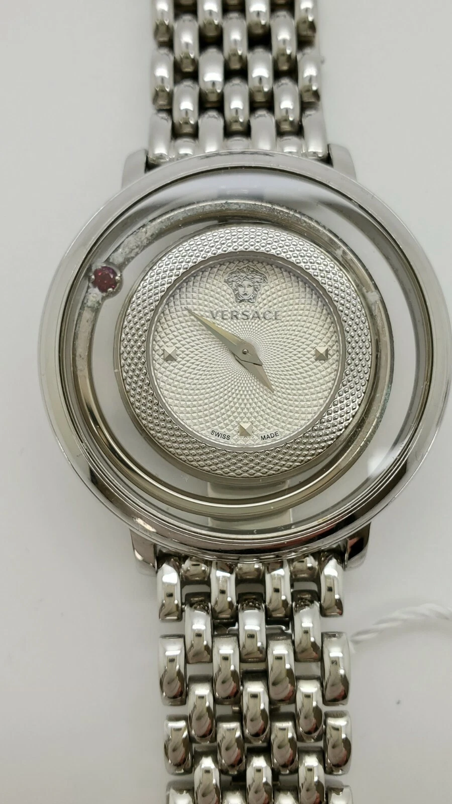 Versace Venus VQV070015 Silver Tone Sapphire Crystal Swiss Made Womens Watch