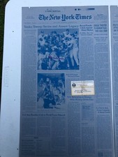 RARE NY Times Printing Plates 1998 Signed Mariano Rivera 1st YR AS WS CLOSER  