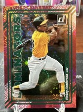2023 Donruss Baseball Rickey Henderson Dominators Pink Fireworks Insert #D8 HOF