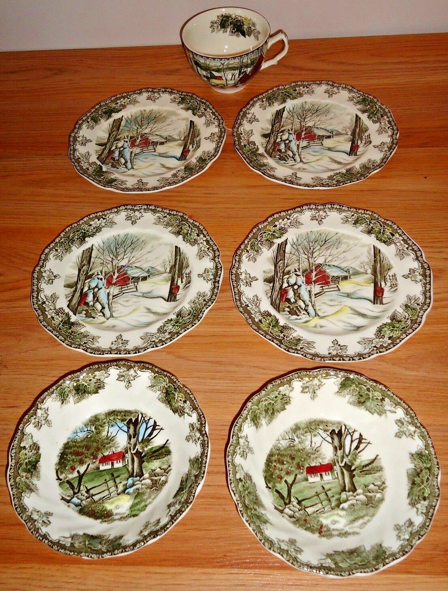 Johnson Brothers Friendly Village Lot Berry Bowls, Bread/Butter Plates, Tea  Cup