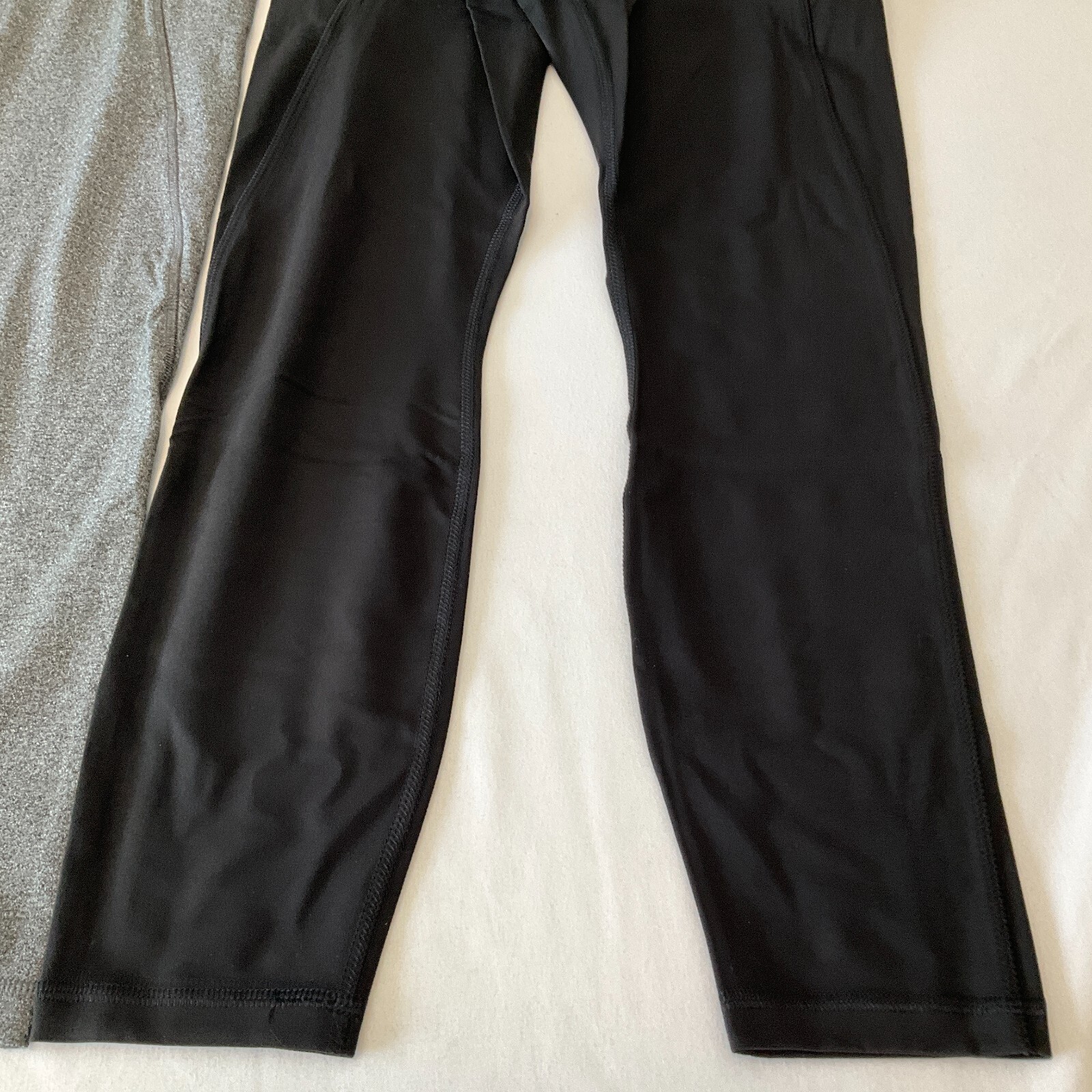 Members Mark Ankle Leggings Womens Size M Black Gray High Rise Stretch 2 Pair