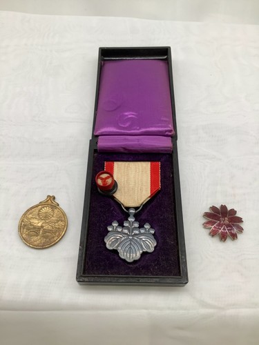 Medaglia Guerra Giapponese 3set kun hachito Touyou Argento Meiji Onore Militare - Foto 1 di 12