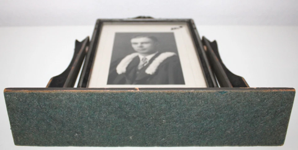 Marco de fotos giratorio de madera Art Deco plateado - retrato real blanco y negro 6x8,5 Foto 3 de 4