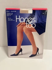 Hanes Too Day Sheer Control Top Sandlefoot Pantyhose Sz EF #137 Travel Buff NEW