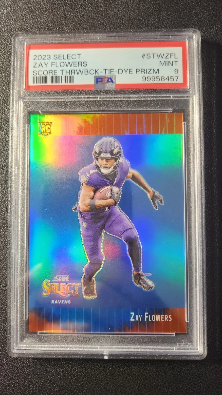 Zay Flowers Panini Select Score Select Throwback #STWZFL Tie Dye