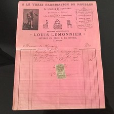 Alte Rechnung Möbelvermietung Limonier Alençon Au Prince De Polignac 1903