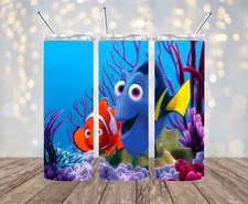Nemo and Dory Inspired 20 oz Stainless Steel Tumbler Handmade (#8)