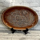 Vintage McCoy Oven Proof Brown Embossed Turkey Platter Plate Tray #9370 USA