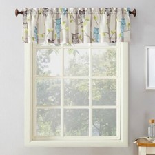 Owls Whimsical Retro Room Window Valance, Modern 56"x14", All Over Print - NEW