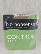 No Nonsense Control Top Pantyhose Reinforced Toe Size A Tan 1 Pair