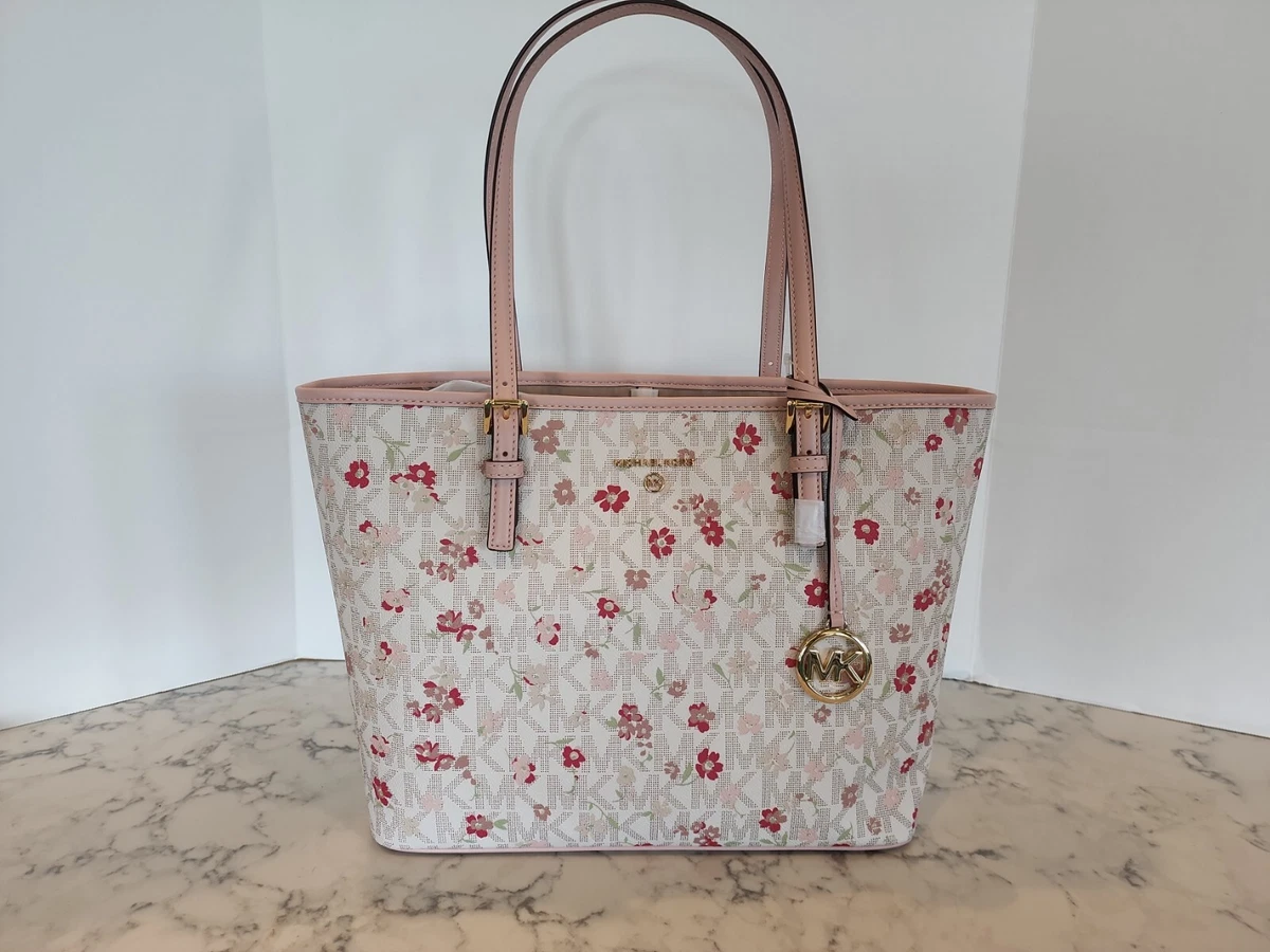 MICHAEL KORS Jet Set Charm Medium CARRYALL TOTE Vanilla Floral