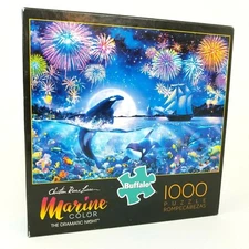 Buffalo Dramatic Night Marine Color Dolphins Christian Riese Lassen Puzzle 1000p
