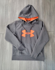 Under Armour Hoodie Medium Gray Pullover Sweatshirt Storm Womens Logo Drawstring