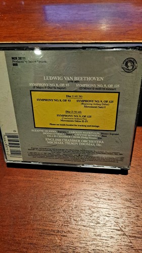ENGLISH CHAMBER ORCHESTRA: Beethoven Symphony Nos. 8 & 9 Choral Cassette Tape - Picture 2 of 2