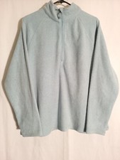 Eddie Bauer-Women Light Blue-Green Long Sleeve 1/2 Zip Fleece Pullover-XXL