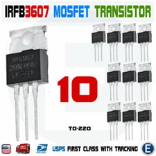 10PCS IRFB3607PBF IRFB3607 Mosfet N-Channel 75V 80A TO-220 Transistor IRF3607