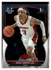 2022-23 Bowman Chrome University #1 Nick Smith Jr. Arkansas Razorbacks