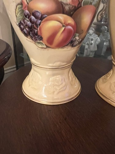 AYNSLEY ORCHARD GOLD FRUIT CANISTER JINGER COOKIES JAR Set Of 2 - Picture 4 of 14