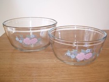 2 Pfaltzgraff Tea Rose Anchor Hocking Glass N...