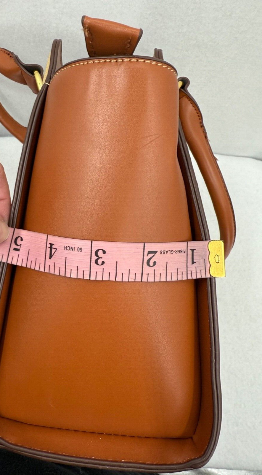 Adrienne Vittadini Signature Collection Double Handle Satchel Crossbody Beige