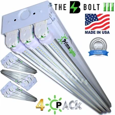 4 PACK LED SHOP LIGHT 4FT Utility Ceiling Light Fixture 5000K Daylight USA MADE!