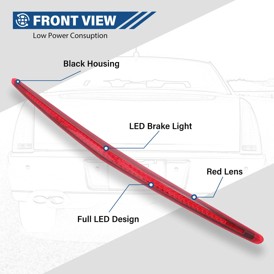 [LED COMPLETO] PARA CADILLAC DTS 06-11 3ª TERCERA LUZ FRENO TRASERO FARO DE FRENO TRASERO ROJO Foto 3 de 4