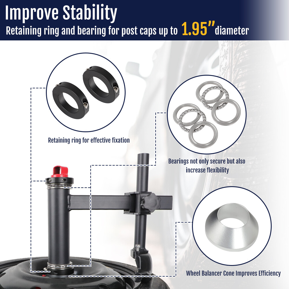 Upgrade Manual Tire Changer DIY Kit Modified Duck Head Mount,Cone,Spacers Kit US