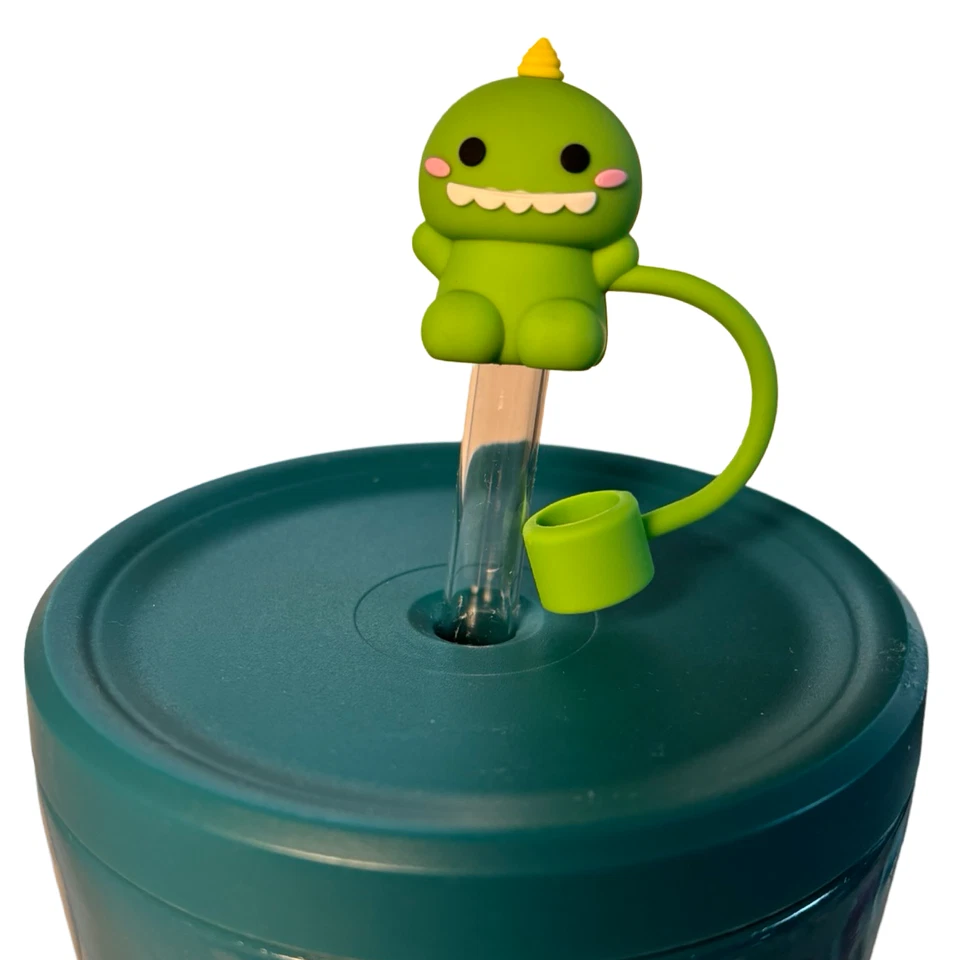 6pc Animal Theme Cute Silicone Straw Cover Caps Protects From Germs & Spills - Image 4 of 4