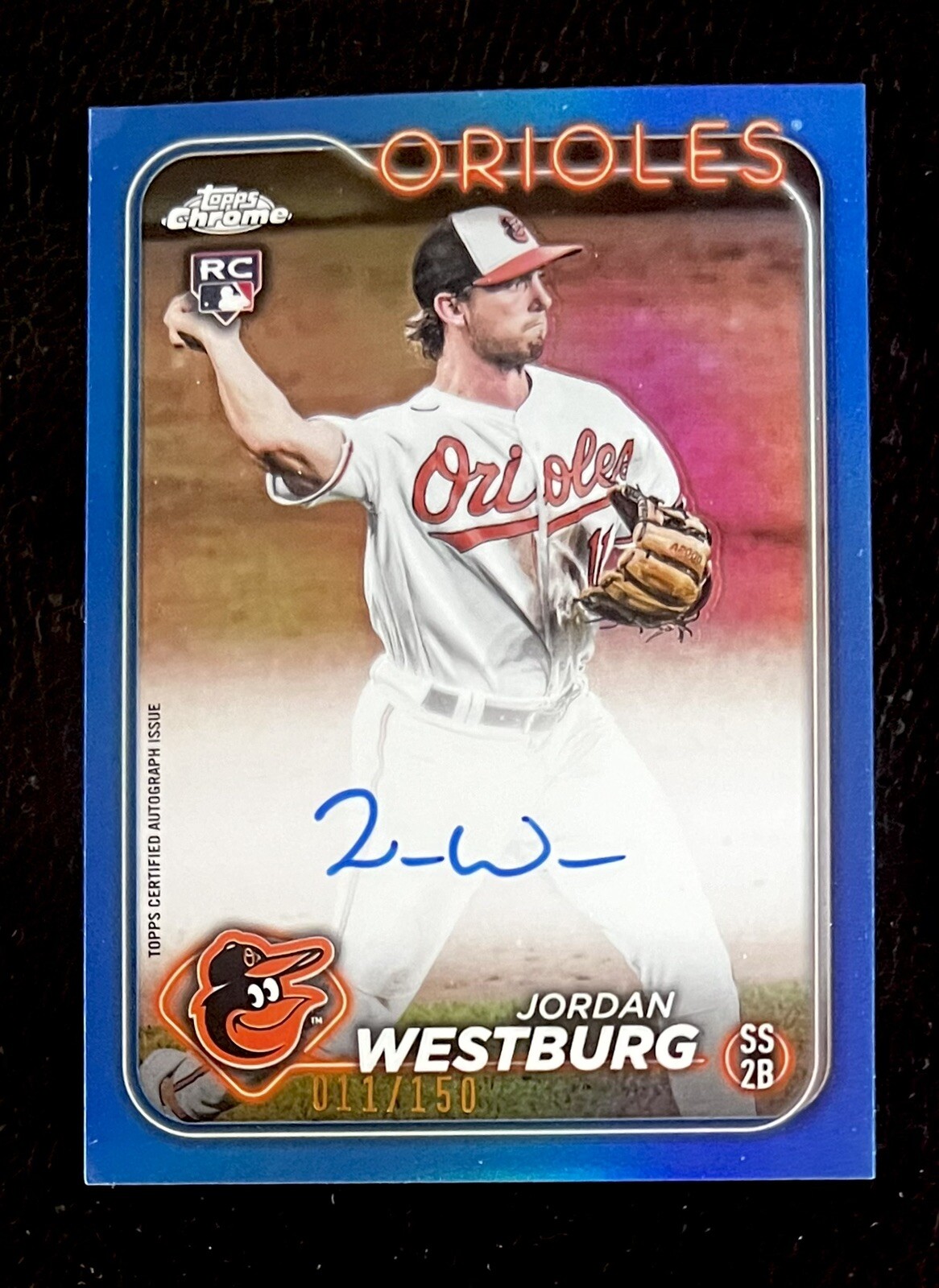 2024 Topps Chrome True Blue Jordan Westburg Auto 011/150 RC #RA-JWE