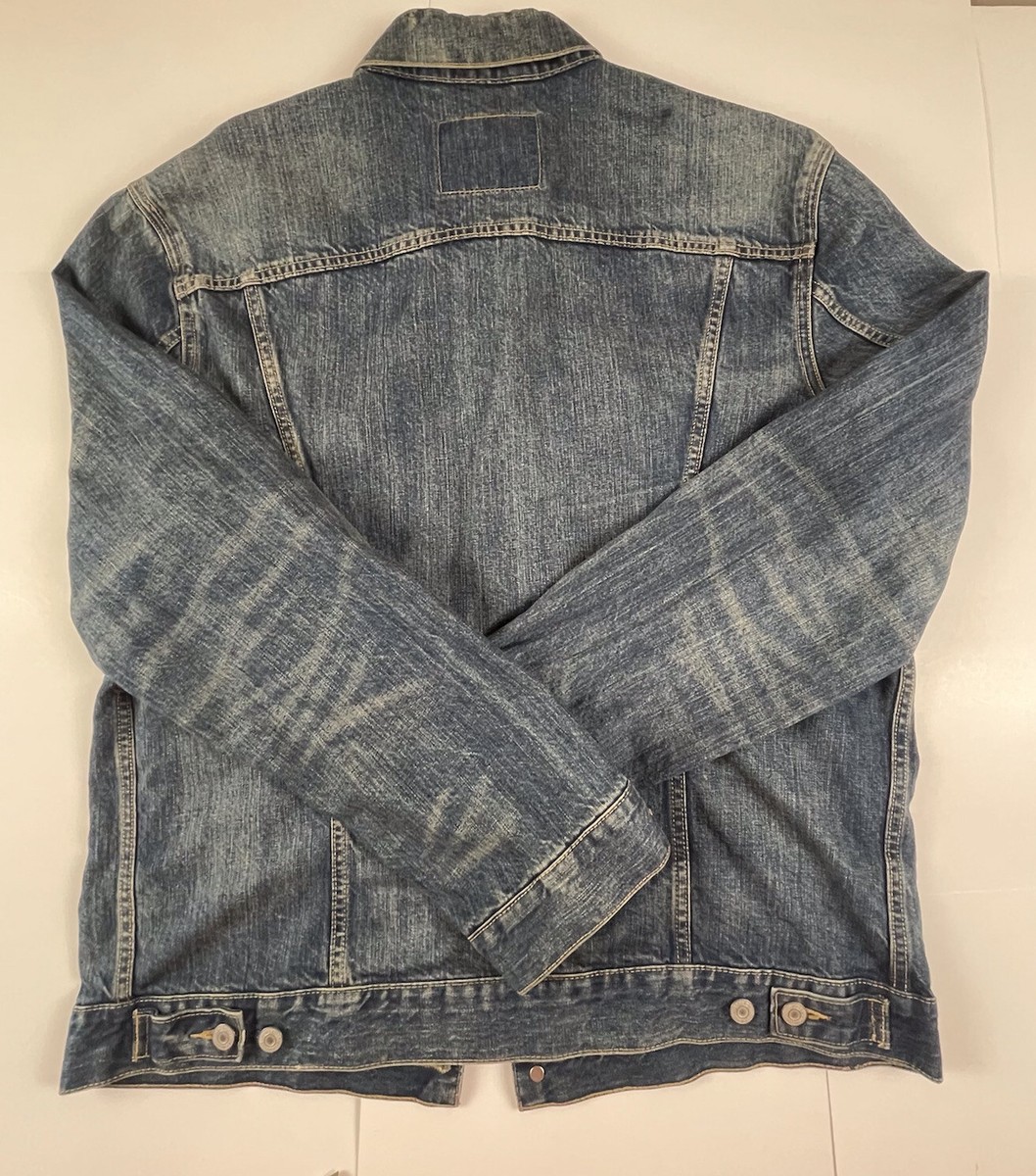 Levi Strauss Denim Jean Trucker Blue Mens Metal Button