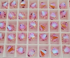Swarovski 5301 8mm bicone beads, Light Rose AB2X 8pcs 