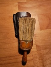 Antique Clothing Garment Grooming Whisk Brush  Leather Case 5" x 2"