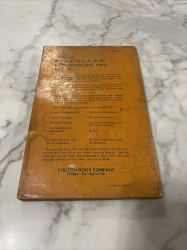 Chilton's Repair and Tune-Up Manual Chevrolet GMC Vans 1967-78 6601 Vintage - Picture 5 of 22