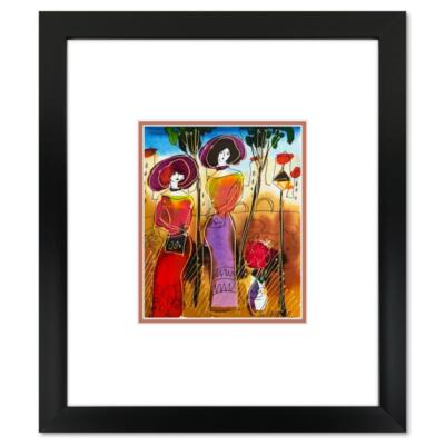 Moshe Leider, Framed Original Mixed Media Watercolor Painting, Hand Signed