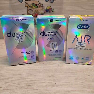 Durex AIR Regular Fit Extra Thin Condoms Lot of 3 Boxes 30 Total 