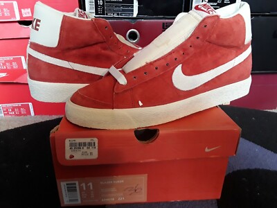 Vintage 2003 Nike Air Blazer Mid Suede Red Rock Buff White Futura 77 624018 221