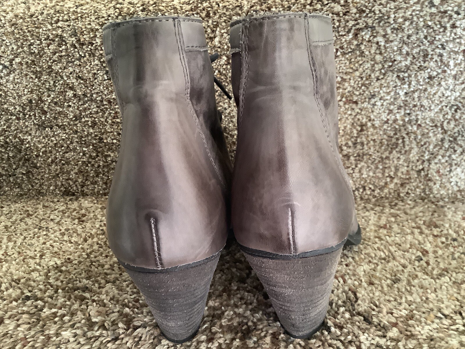 Leather And Suede Grey Lace Up Boots By Jones The Boot Makers Size 40/6