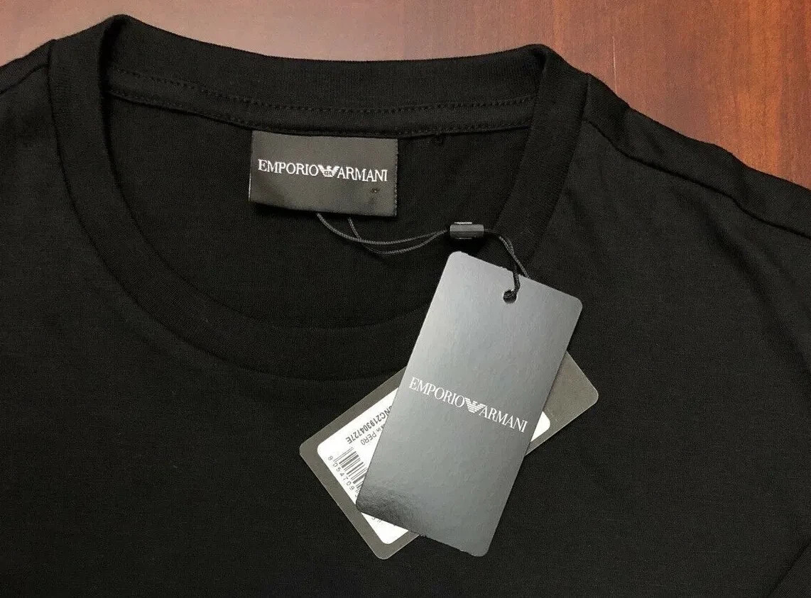 Emporio Armani Black Men's T-Shirt Long Sleeve Cotton T shirt,Size  M*L*XL*2XL